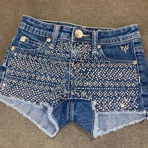 Justice Size 7 Rhinestone Denim Shorts